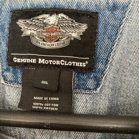 Men's HARLEY-DAVIDSON Motorcycle Denim Jean Jacket 100% Cotton Size 3XL Sturgis - Picture 2 of 16